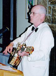 Dave playing the banjo